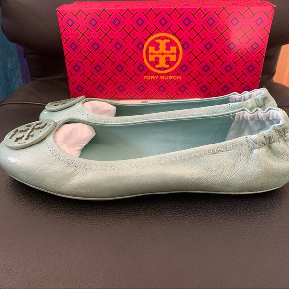 Last 1 ❤️ New Tory Burch Minnie Travel Ballet With Leather Logo - Picture 6 of 6